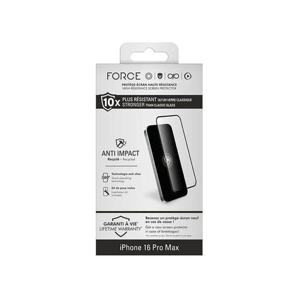 Forceglass 2.5D Anti-impact skärmskydd för iPhone 16 Pro Max Transparent