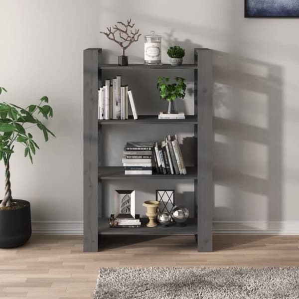 Bibliotek - Pin - 80x35x125 cm - Grå - Vardagsrums möbel - Separatorvägg