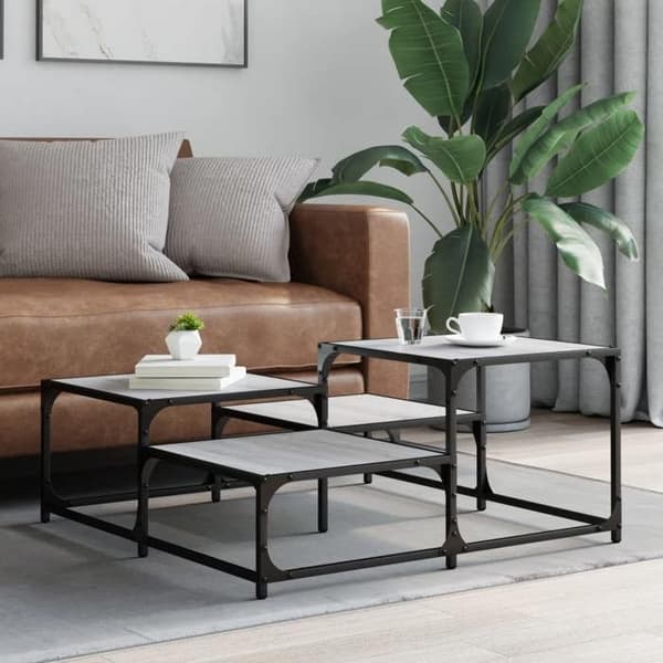vidaXL Sonoma Soffbord Grå 87,5x87,5x40 cm Konstruerat trä 837745