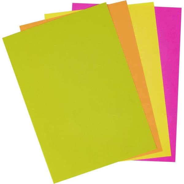 Papperspaket - A4 - Neonfärger - 80g - Utskrift - 100 ark - Apli