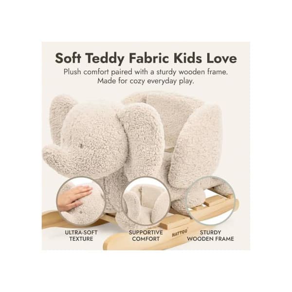 Nattou - Teddy the elephant rocker ecru