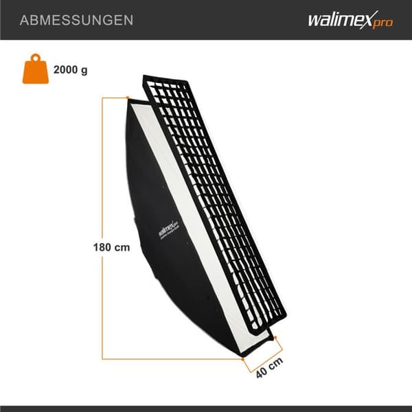 Ljuslåda - WALIMEX PRO - Essential Striplight - 40 x 180 cm - Rotation 360° - Enkel montering