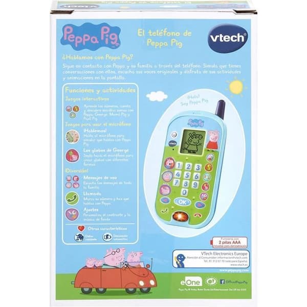 Peppa Pig Vtech Interactive Phone - Karaktärsröster - Rosa