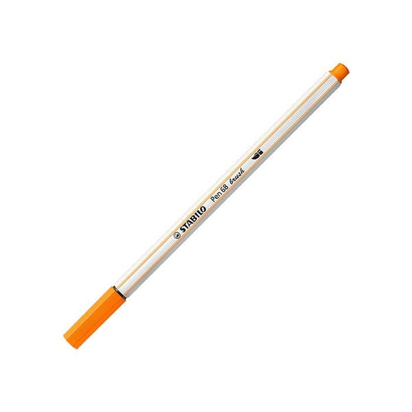 STABILO Pen 68 Brush - penselpenna orange - paket med 10