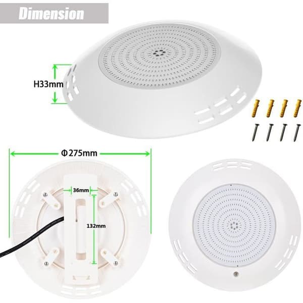 LED Pool Projektor LyLmLe 35W RGB Dimbar Multicolor IP68 2-pack