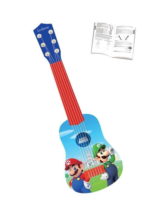 Lexibook, Super Mario, Min Första Gitarr för Barn, 6 Nylonsträngar, 53 cm, Guide Ingår, Från 3 År