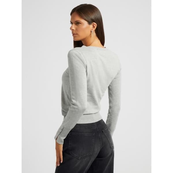Rundhalsad tröja dam Guess - ljus sten heather - XL