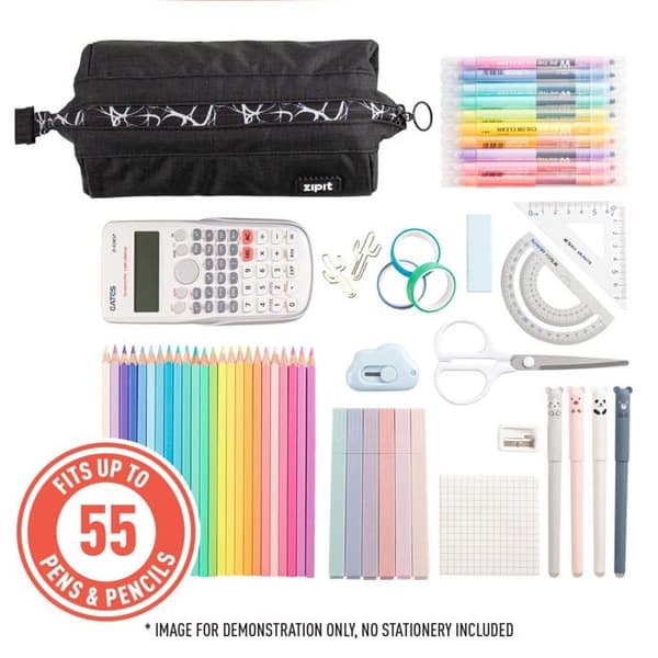 Förvaringsväska - Zipit - PC-L14 - Maskintvättbar - Innehåller 55 pennor - Robust polyester