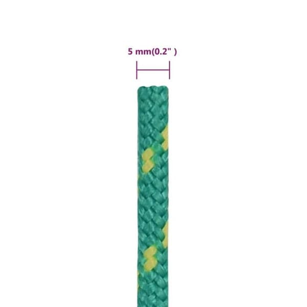 152706 vidaXL Båtkabel Grön 5 mm 250 m Polypropylen