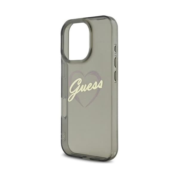 Guess hårdskal IML hjärta för iPhone 16 Pro - svart