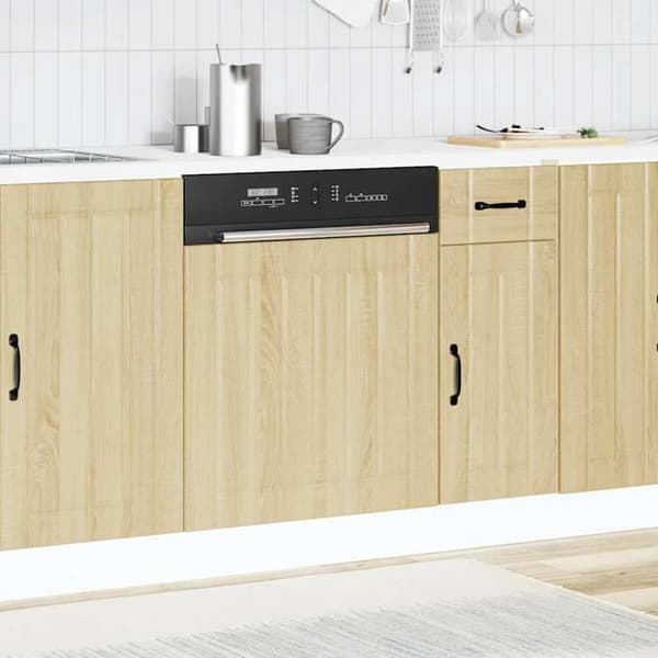 vidaXL Diskbänkspanel Lucca Sonoma ek ingenjörsträ 853900