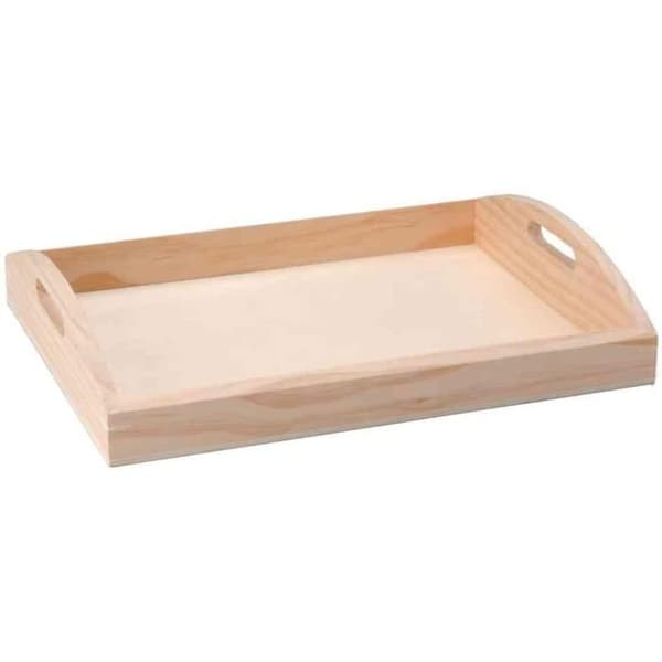 Servettablett - GLOREX - Trä - Rektangulär - Brun - 370x280x70mm