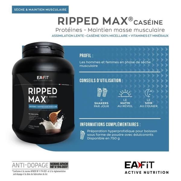 Eafit Ripped Max Kasein Vaniljsmak 750g