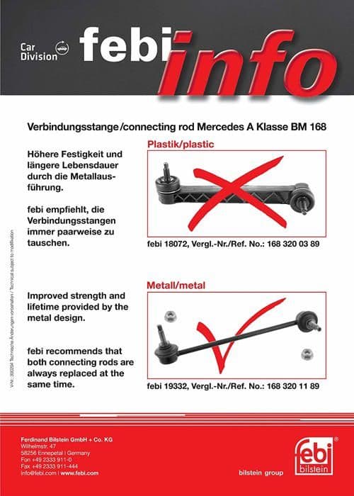 Febi stabilisatorstång - 19332 - Stabilisatorstång länk prokit