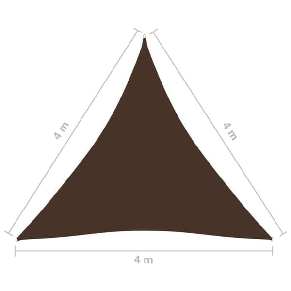 vidaXL Parasoll Segel Oxford Tyg Triangulär 4x4x4 m Brun