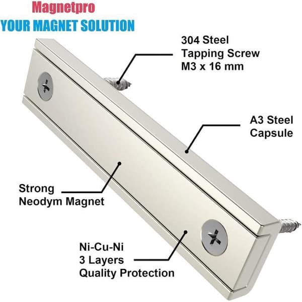 Magnetpro 8 stycken Rektangulära neodymmagneter 30 kg dragkraft