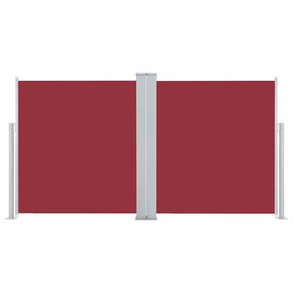 vidaXL Infällbar sidomarkis Röd 120 x 600 cm