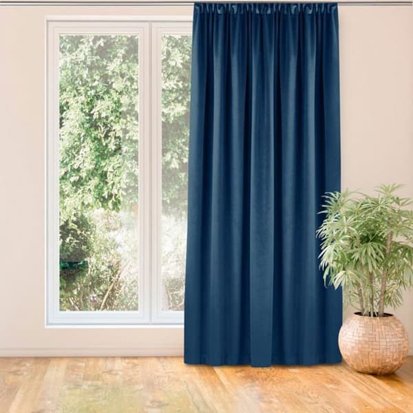 Gardiner - HOMEDE - VILA - Indigo - Sammet 100% polyester - 135x175 cm