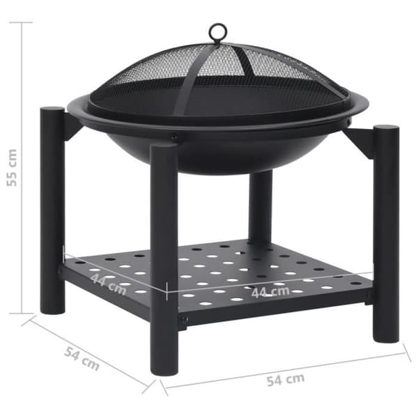 vidaXL Hall med eldstål 54x54x55 cm Stål