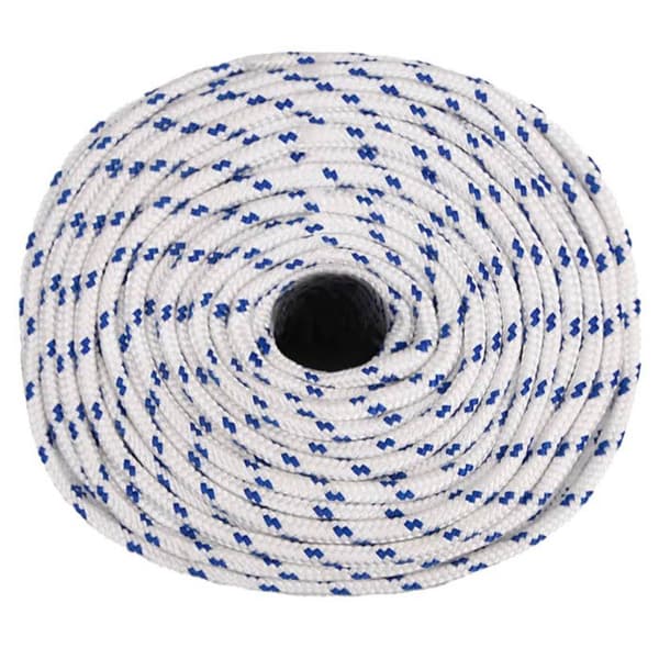 152284 vidaXL Båtrep Vit 6 mm 25 m Polypropen