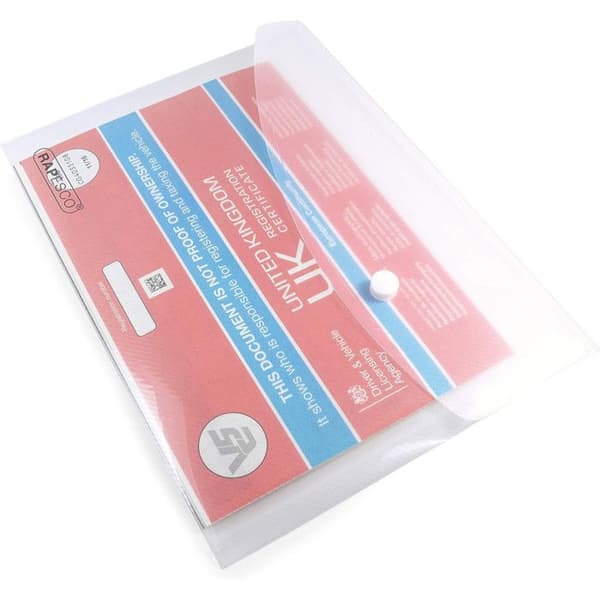 Dokumentfickor - Rapesco - A5 - Transparent - 50-pack - Lock med tryckknapp