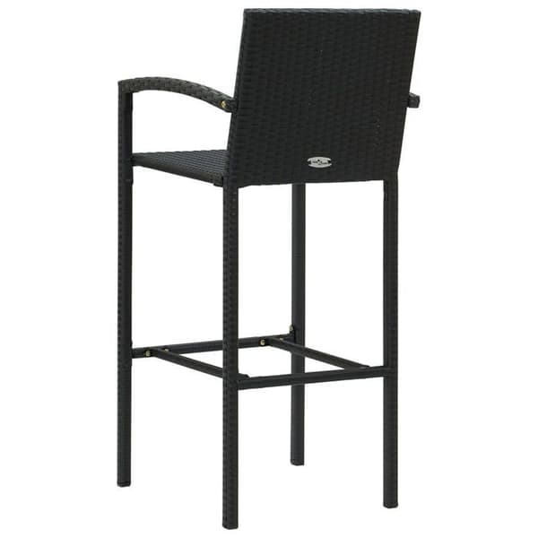 vidaXL Barstolar set om 2 svart flätad plast 362581