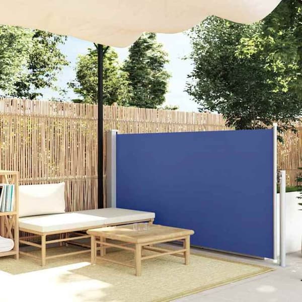 vidaXL Infällbar sidomarkis 120 x 300 cm Blå