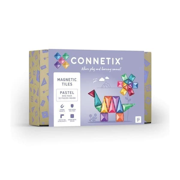 CONNETIX Byggplattor Magnetiska Pastell Mini Pack, 32 Delar
