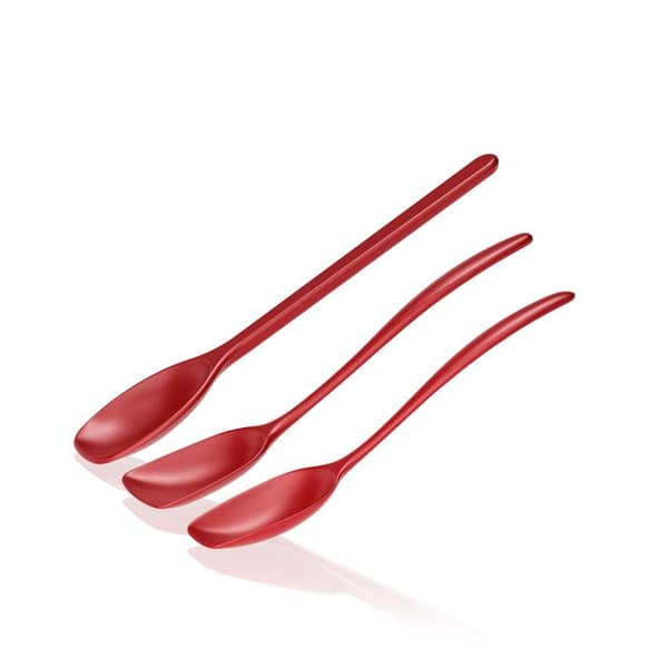 Set med 3 skedar - ROSTI - Classic - röd - plast - diskmaskinssäker