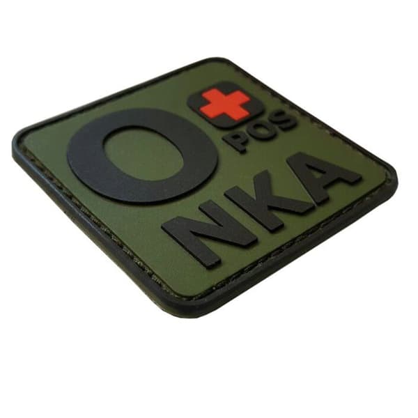 Patch moral PVC 5x5 cm - Olivgrön O+ NKA (Inga kända allergier) - 2EFTER1