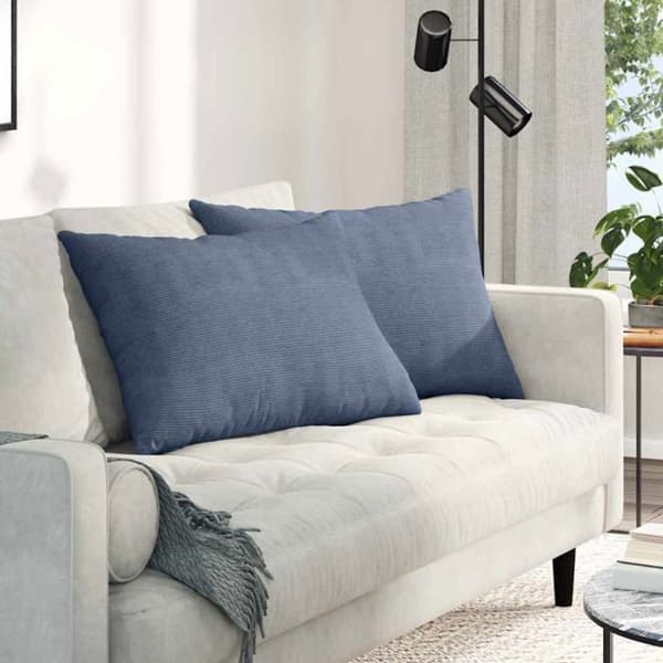 VIDAXL Set med 2 sammetssoffkuddar blå 70 x 50 cm