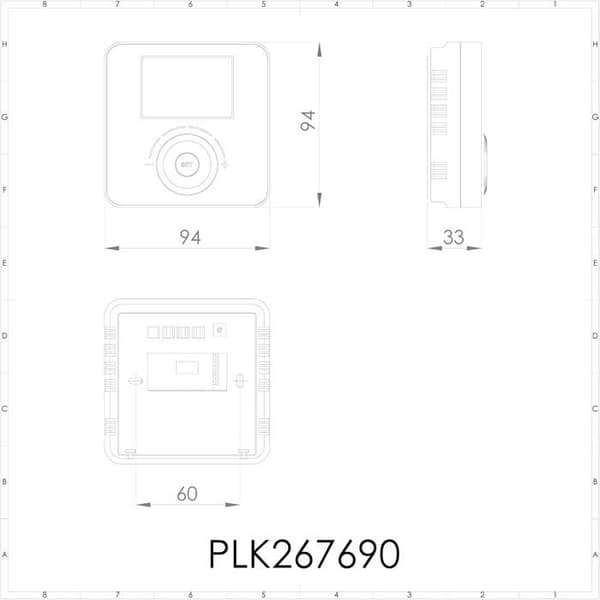 Rumstermostat - PLIKC - PLK267690 - digital - AA-batterier - 5–35°C, noggrannhet ±1°C
