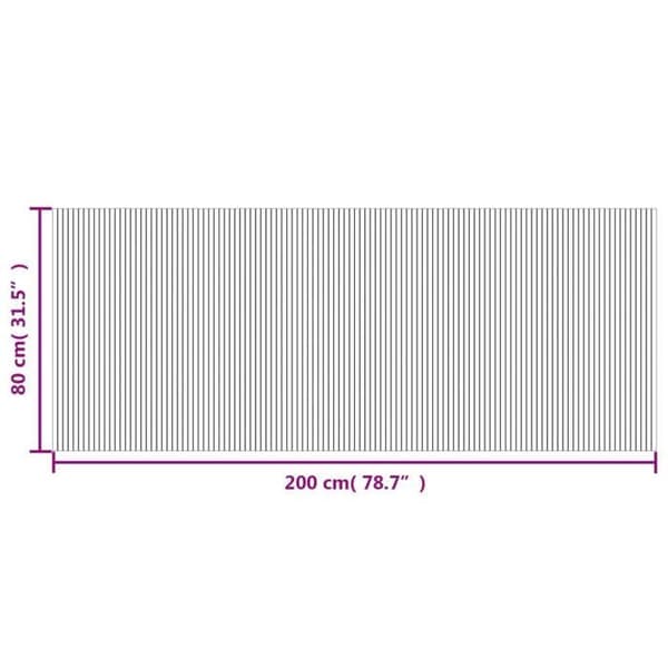 vidaXL Svart rektangulär matta 80x200 cm bambu, vardagsrumsmatta, rektangulär matta, modern matta, sovrumsmatta 376774