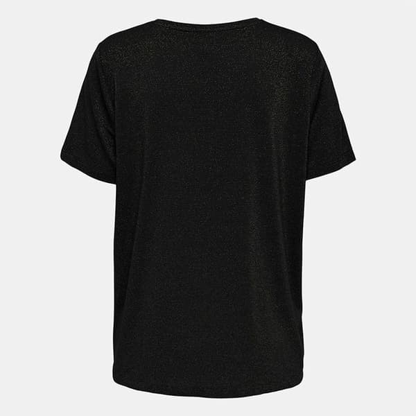 T-shirt harly pailleté regular v-ringad Dam ONLY