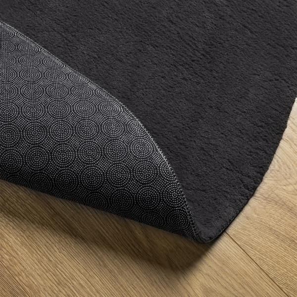 Svart matta 120 x 170 cm Polyester Antiskidande