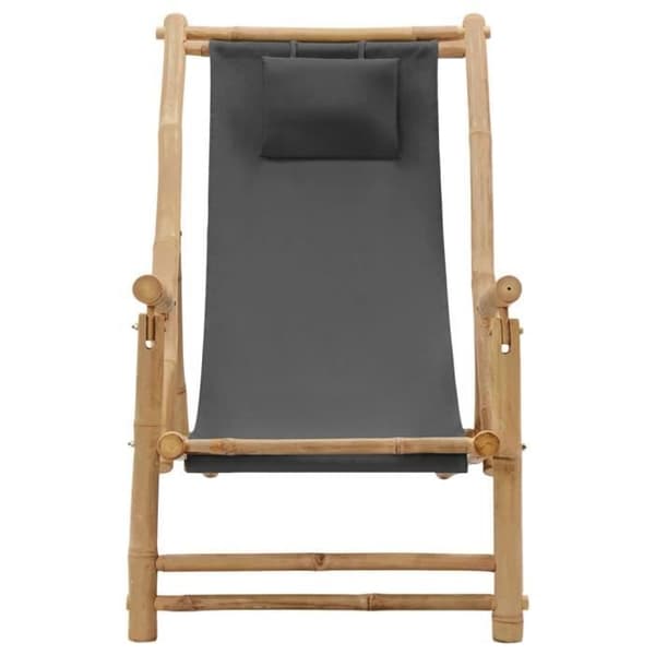 vidaXL terrassstol bambu och canvas mörkgrå 318595