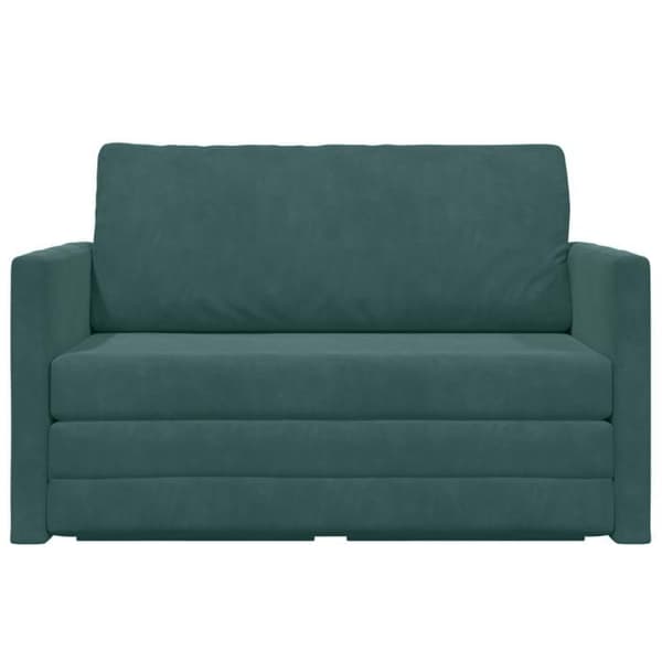 Sängsoffa 2 i 1 Grön Mörk 124x204x61 cm Sammet