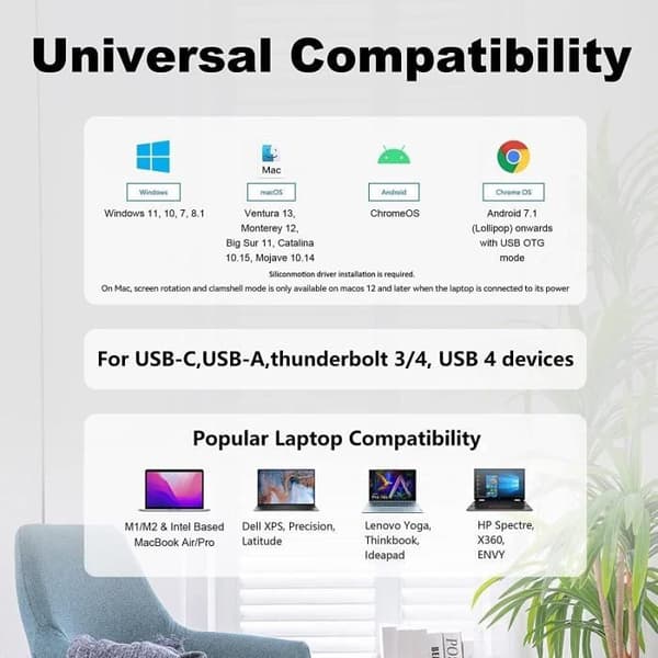 USB 3.0/USB C till HDMI-adapter - WAVLINK - Dubbel visning - 1920x1080 - Kompatibel med Windows/Mac