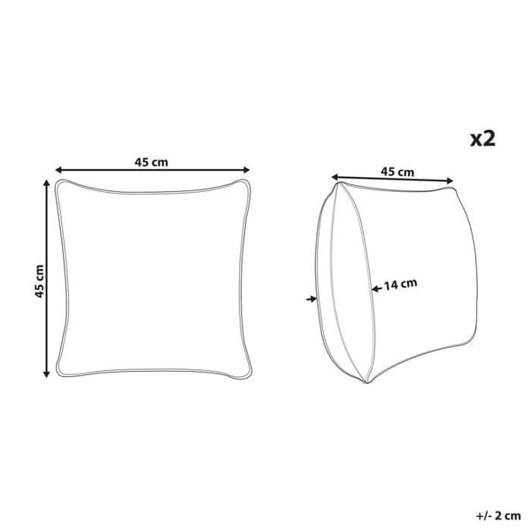 Set med 2 ljusgröna bomullskuddar 45 x 45 cm BACOPA