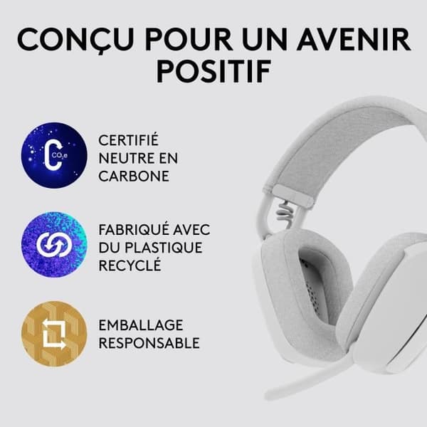 Hörlurar - Trådlösa - Logitech - Zone Vibe 100 - Bluetooth - Störningsskydd - Vit
