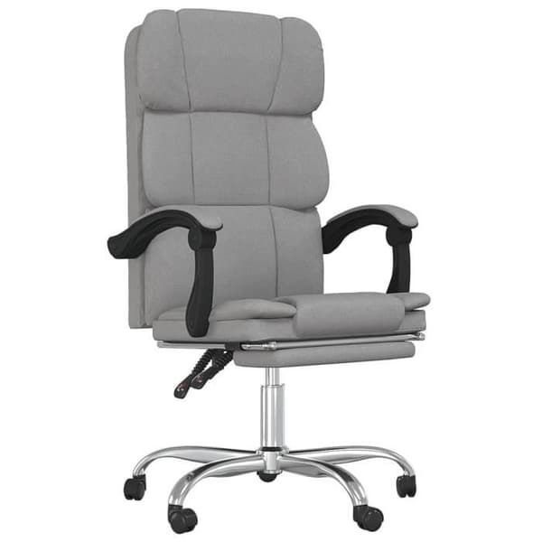 349627 vidaXL Office Recliner ljusgrå tyg