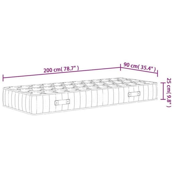 vidaXL Pocket Spring Madrass Medium Hårdhet 90x200 cm 372827
