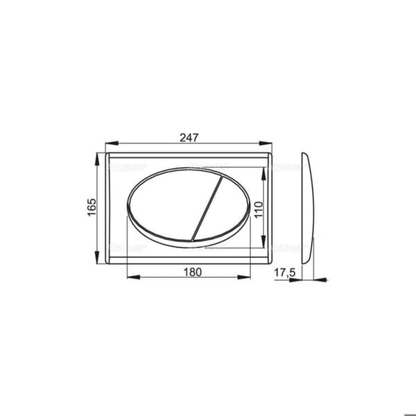 Alca - Dubbeltryckskontrollpanel, Blank krom (M71)