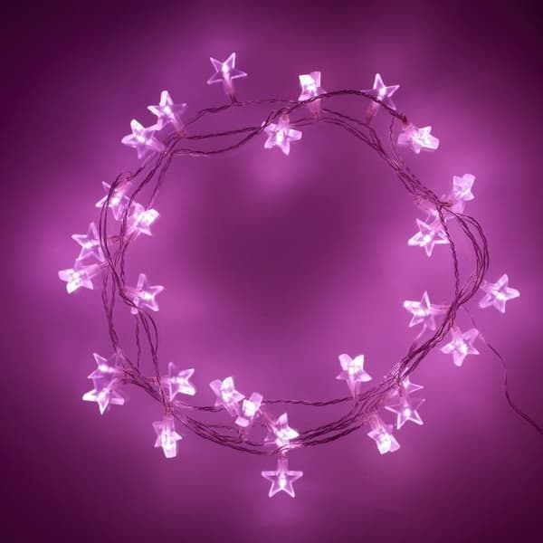 30 rosa LED-stjärnor Fairy Lights