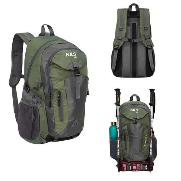 Ryggsäck för vandring - NILS CAMP - Treeline 40L - Mörkgrön - Polyester - Sprutsäker