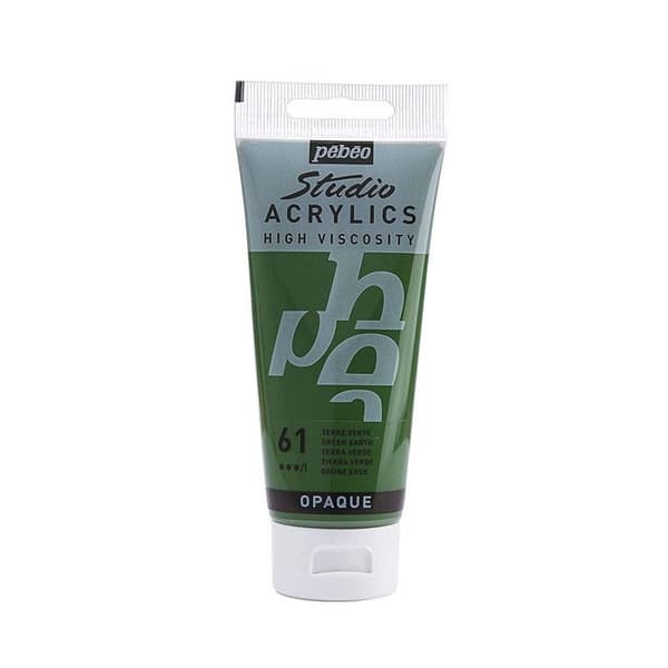 Akrylfärg - Pébéo - Studio - Terre Verte - 100 ml - Satin - Professionell