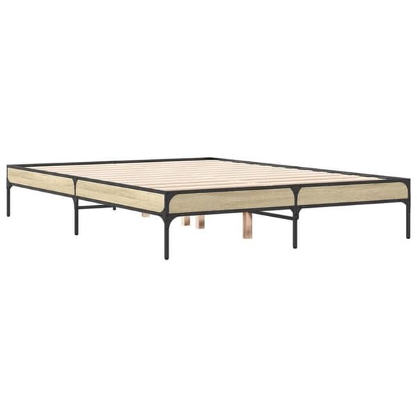 vidaXL Sängram utan madrass ek sonoma 140x190 cm 845037