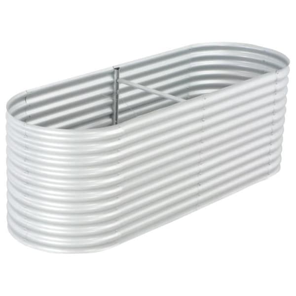 Planteringskärl - vidaXL - 240x80x81 cm - Galvaniserat stål - Silver - Rektangulär