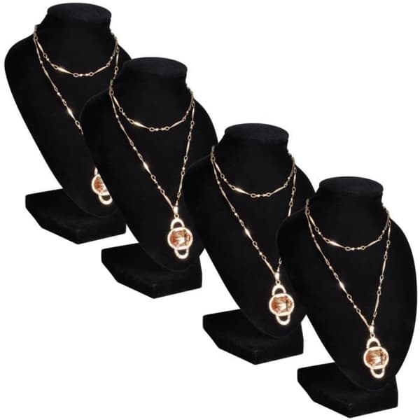 Utställningsbystdisplay för flanellhalsband 4 st