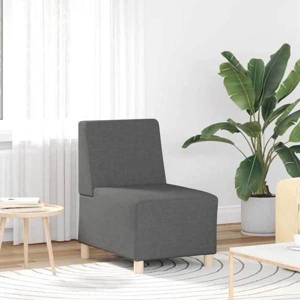 vidaXL Modulsoffa utan armstöd Mörkgrå 55 cm Tyg 4108469